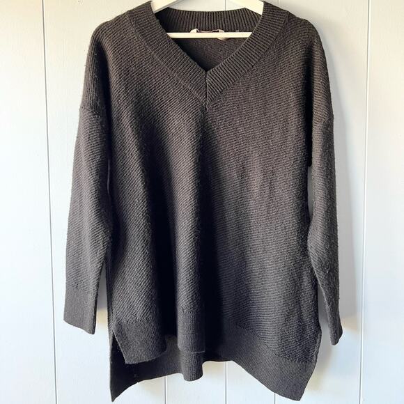 Soft surroundings alpaca wool blend black sweater textured soft cozy warm fall - Picture 1 of 9